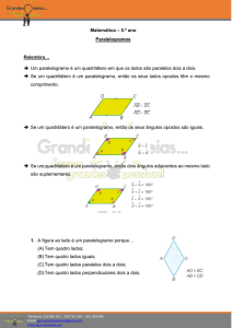 Matemática – 5.º ano Paralelogramos Relembra… → Um
