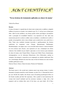 ¨Novas técnicas de tratamento aplicadas ao câncer de mama¨