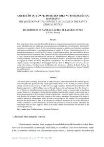 A questão do conflito de deveres no sistema ético kantiano