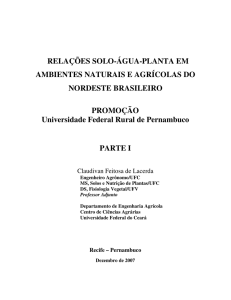 RELAÇÕES SOLO-ÁGUA-PLANTA EM AMBIENTES NATURAIS E