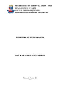 DISCIPLINA DE MICROBIOLOGIA Prof. M. Sc