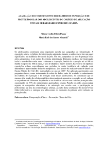 avaliação do conhecimento dos hábitos de exposição e de