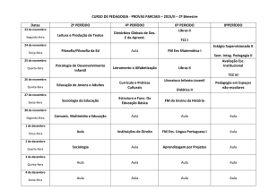 CURSO DE PEDAGOGIA - PROVAS PARCIAIS – 2015/II – 2º