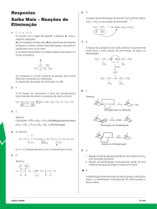 Respostas Saiba Mais – Reações de Eliminação