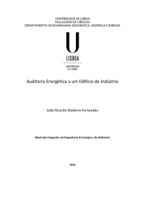 Auditoria Energética a um Edifício de Indústria