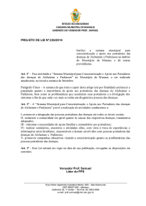 PROJETO DE LEI Nº.236/2014 Institui a semana municipal para