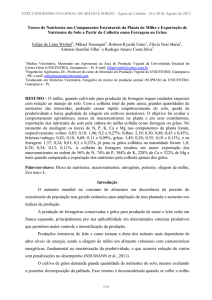 Teores de Nutrientes nos Componentes Estruturais da Planta de