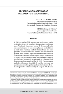 ADERÊNCIA DE DIABÉTICOS AO TRATAMENTO MEDICAMENTOSO