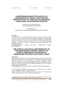 a responsabilidade ético-social do pesquisador no brasil