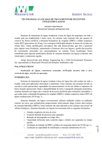 TECNOLOGIAS AVANÇADAS DE TRATAMENTO DE EFLUENTES