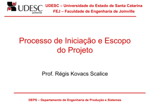 Processo de Iniciação e Escopo do Projeto