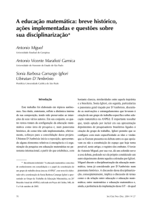 A educação matemática: breve histórico, ações