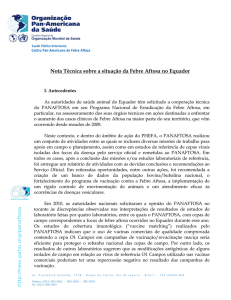 Nota Técnica sobre a situação da Febre Aftosa no Equador