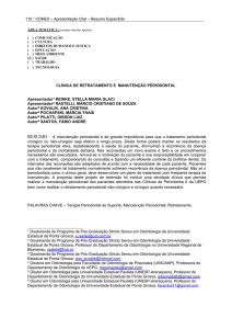 clínica de retratamento e manutenção periodontal