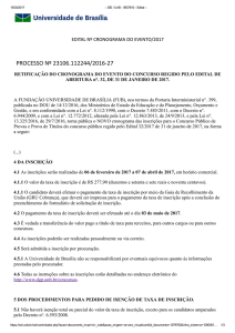 Retifica&ccedil;&atilde;o do Cronograma de evento do concurso