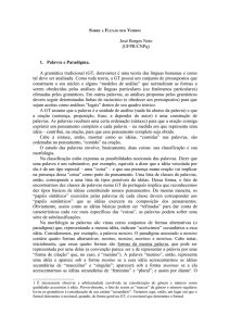 José Borges Neto (UFPR/CNPq) 1. Palavra e Paradigma. A