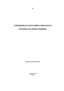 A prioridade do justo sobre o bem na ética discursiva de Jürgen