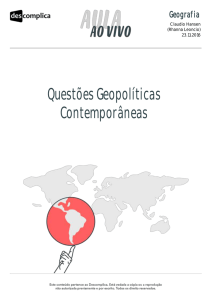 Questões Geopolíticas Contemporâneas
