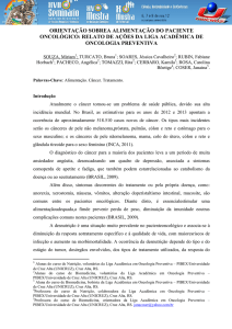 orientação sobrea alimentação do paciente oncológico