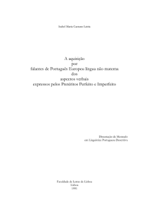 A aquisição por falantes de Português Europeu língua não materna