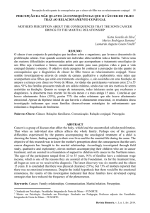 percepção da mãe quanto às consequências que o câncer do filho