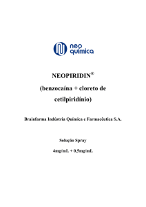 NEOPIRIDIN (benzocaína + cloreto de cetilpiridínio)