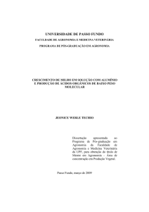 Crescimento de milho em solução com alumínio e - PPGAgro