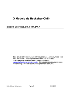 O Modelo de Hecksher-Ohlin