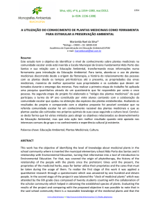 a utilização do conhecimento de plantas medicinais como