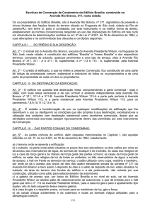 Escritura de Convenção de Condomínio do Edifício Brasília