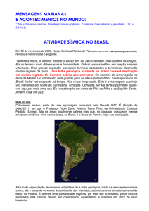 Mensagens Marianas e atividade sísmica no Brasil