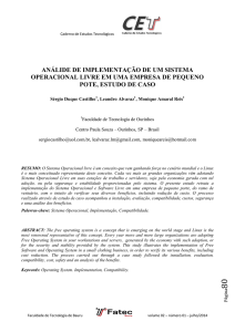 Análise de implementação de um sistema operacional livre em uma