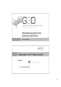 PROGRAMAÇÃO EM JOGOS DIGITAIS Linguagem de Programação