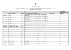 ponderação e pré-requisitos (ano letivo 2016-2017