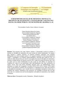 o desempenho escolar de meninos e meninas na - SEER