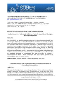 ANÁLISE COMPARATIVA DA PRODUÇÃO DE FLORES E