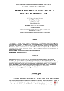 o uso de medicamentos teratogênicos ou abortivos na
