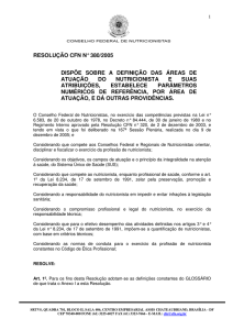 RESOLUÇÃO CFN nº 380/2005 - Conselho Federal de Nutricionistas