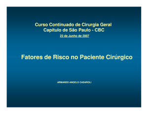 Fatores de risco no paciente cirúrgico