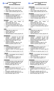 Roteiro Recuperação Parcial 5º Ano MATUTINO/VESPERTINO