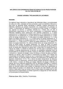 influência dos diferentes níveis de desfolha na