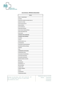 Lista de Exames - RB Medicina Especializada Exames ACETIL