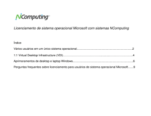 Licenciamento de sistema operacional Microsoft com