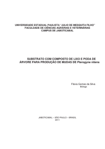 SUBSTRATO COM COMPOSTO DE LIXO E PODA DE ÁRVORE