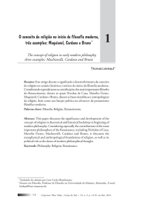 O conceito de religião no início da filosofia moderna, três