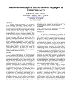 Ambiente de educação a distância sobre a linguagem de