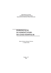 Padronização da nomenclatura do censo hospitalar