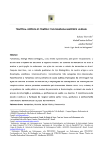 Trajetória histórica do controle e do cuidado da Hanseníase no Brasil.