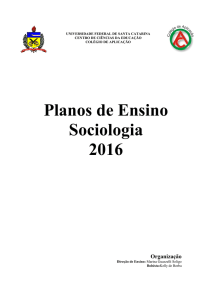 Planos de Ensino Sociologia 2016 Organização