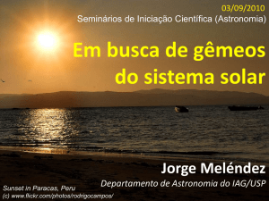 Em busca de gêmeos do sistema solar - Astronomia